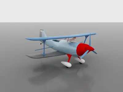 Airplane 3d Model biplane Free 3D model