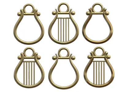 Lyre pendants 3D print model
