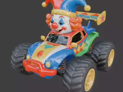 Clown Jester Monster Truck 3D Model Low-poly 3D model