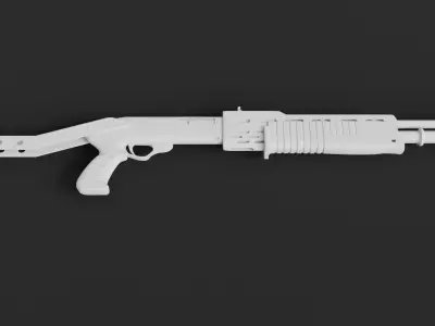 Low Poly Spas-12 Model With No Textures Low-poly 3D model