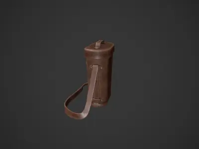 Vintage Leather Binocular Bag Low-poly 3D model