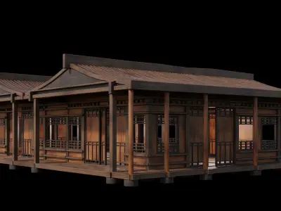 Medieval Houses 28- 4K Textures Game Ready Low-poly 3D model