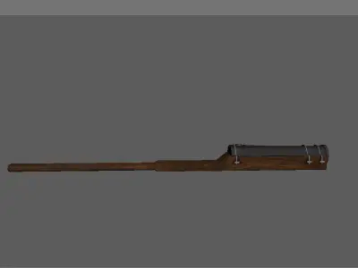 Medieval Firearm HandCannon 3D Model Lowpoly Low-poly 3D model