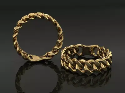 Cuban Link Bottom Fused Mix Size 3D print model purchase