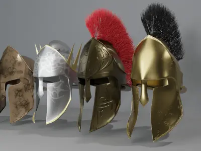 Warrior Helmet 3D Model 3D model