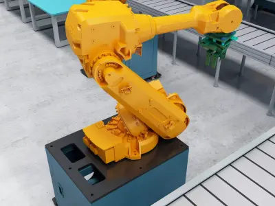 Factory production line 3D model shop