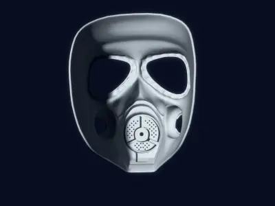 MO4 Gas Mask Low-poly 3D model