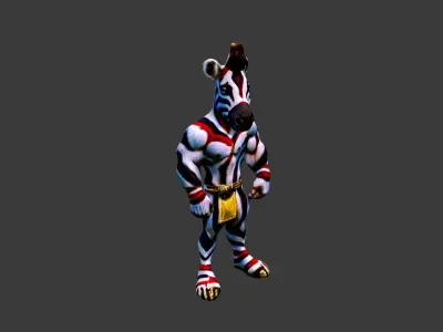 Zebraman Low-poly 3D model