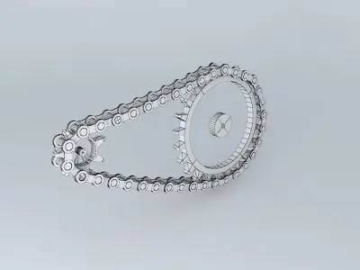 Bicycle chain Free 3D model