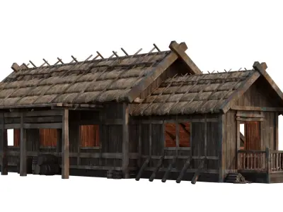 Old Medieval House 38 PBR 4K GameReady Low-poly 3D model