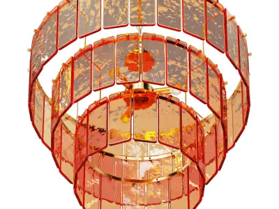 Houseof amber glass three light chandelier 3D model