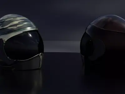 Realistic Tactical Motorcycle Helmet  PBR 3D Model 3D model