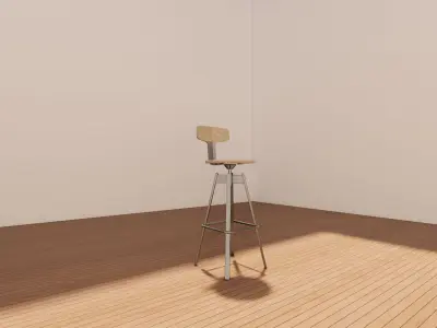 Industrial High Chair - Vintage Loft Style Bar Stool  3D model