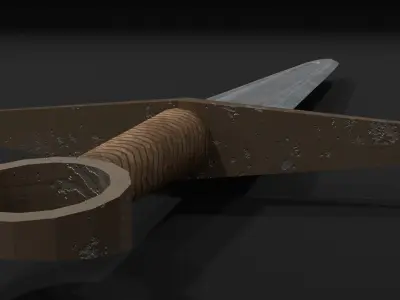 LowPoly Medieval Sword GameReady Weapon Asset Low-poly 3D model