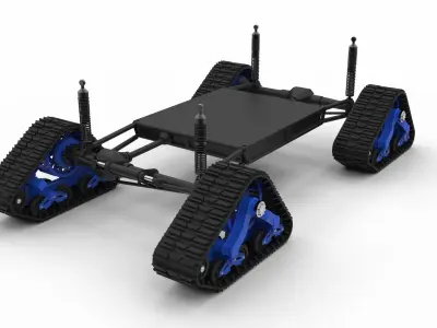 Chassis for vehicle with Mattracks Suspension tracks 3D model