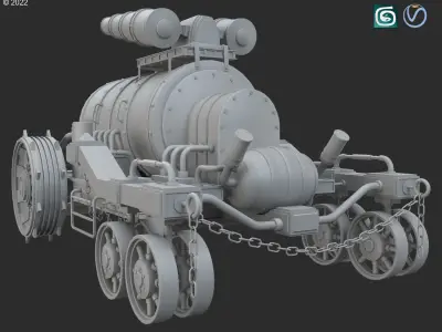 Steampunk Tank-Clay Version 3D model