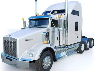 Kenworth T800 Sleeper Semi Truck Low-poly 3D model