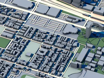 Part of Chicago 3D Model Downtown Chicago Skyline  3D model