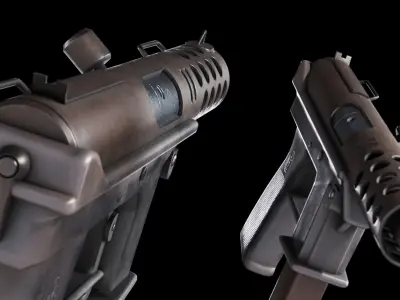 TEC 9 Low Poly Low-poly 3D model