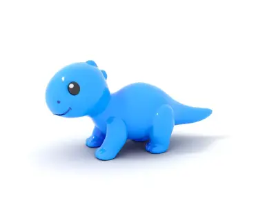 Charming Blue Dinosaur model pack Low-poly 3D model