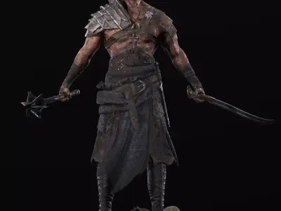 Exotic Warrior Mercenary  Low-poly 3D model