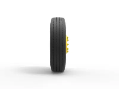 2 Hole front wheel of Vintage School bus Scale 1 to 25 3D print model