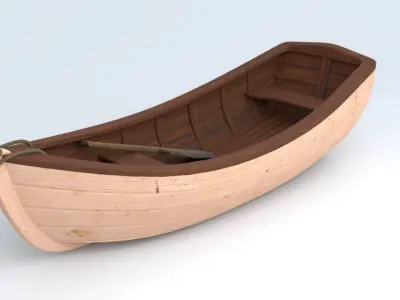 boat for game Low-poly 3D model