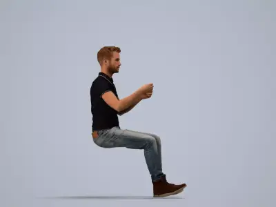 00079Nash006 - Adult Caucasian man driving car in casual 3D model