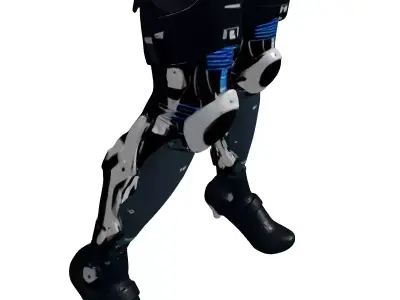 Damaged Cybernetic Leg Asset 3D model