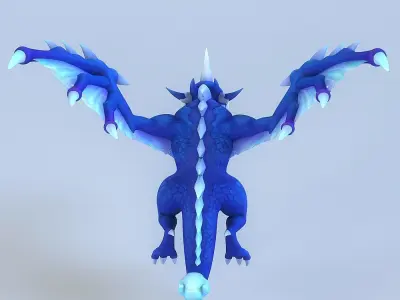 Cartoon Dragon Low-poly 3D model