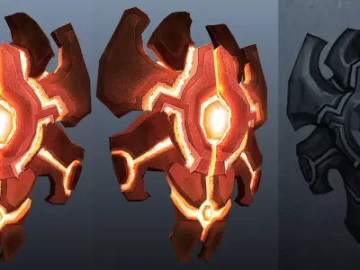 Fire Shield Low-poly 3D model purchase