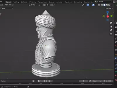Medieval Muslim Seljuk Soldier Chess Piece 3D print model
