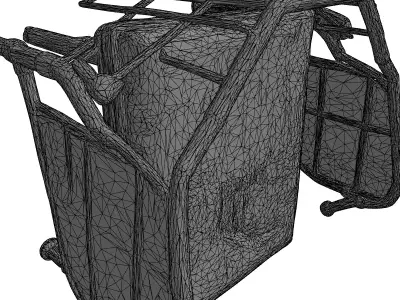 Rusty Industrial Stained Bed Mattress Low-poly 3D model