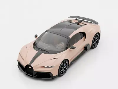 Bugatti Chiron Pur Sport Low-poly 3D model