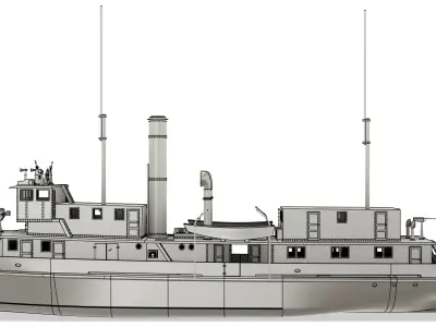 USS San Pablo - The Sand Pebbles - RC Model 1-48 3D print model