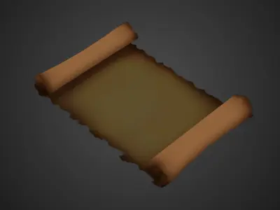 Parchment Paper Handpaint Low-poly 3D model