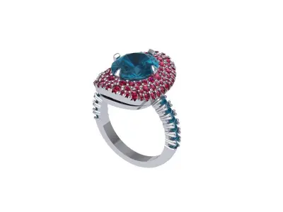 Solitaire Art deco Ring 3D print model buy