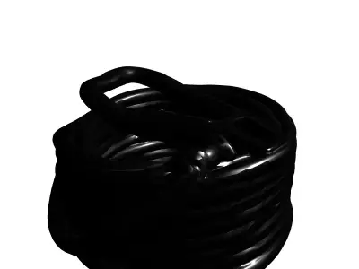 Pressure Washer Hose with Handle Nozzle Low-poly 3D model