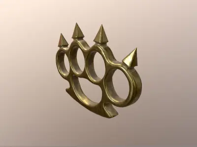 Brass knuckles game ready Low-poly 3D model purchase