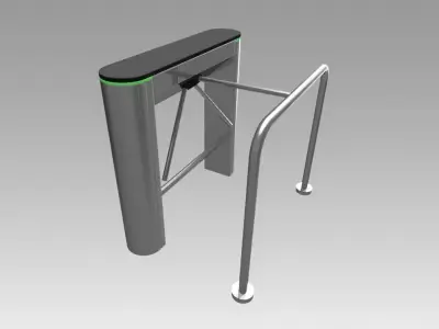 Turnstile tripod trilock with pipe fencing 3D model