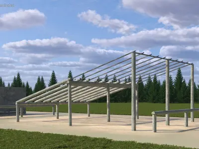Inclined Training Obstacle Worn 3D model