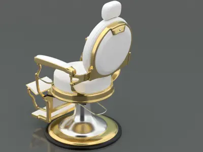 Alesso Professional Barber Chair white 3D model