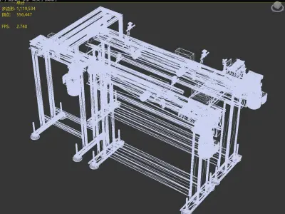 Product separation conveyor line 3D model