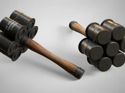 M24 Bundle Stick Hand Grenade AAA Game Ready Low-poly 3D model Low-poly 3D model