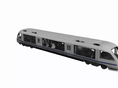 Modern Passenger Train High Speed Rail Transport Model 3D model