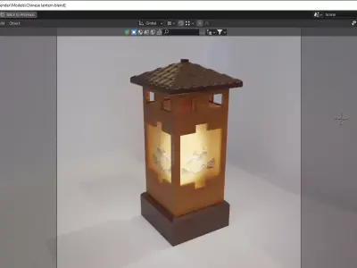 Chinese Candle Lantern Free low-poly 3D model