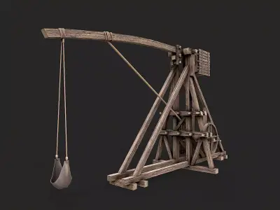 Medieval Siege Trebuchet 2 Low-poly 3D model