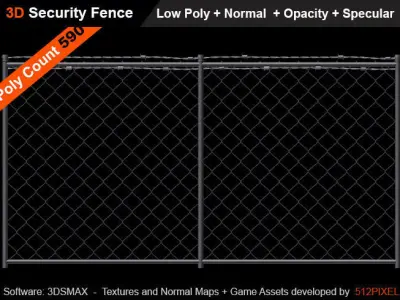 Fence  Free low-poly 3D model
