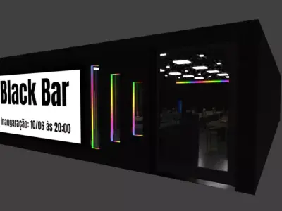 Restaurant - The Black Bar Low-poly 3D model