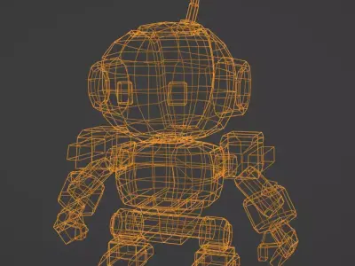 Low Poly Robot Game Ready Character Asset Low-poly 3D model